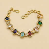 Multicolor Oval Stone Bracelet