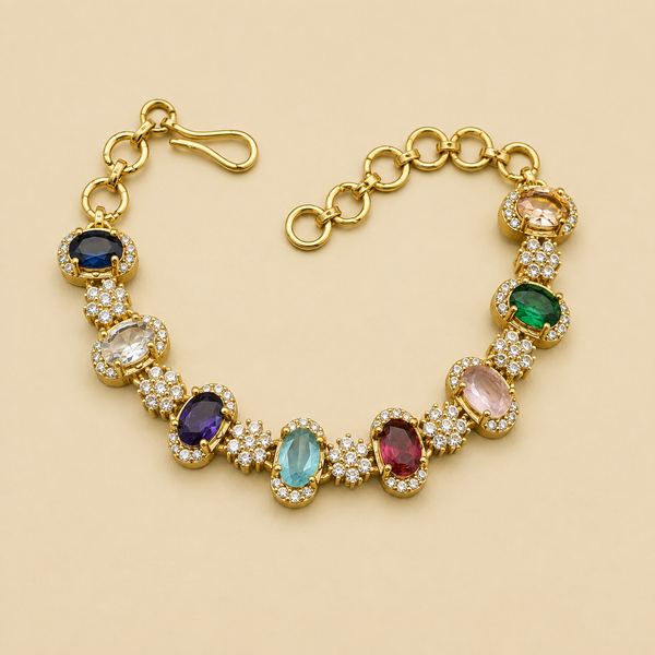 Multicolor Oval Stone Bracelet