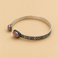 Baby Pink Stone Open Cuff Kada