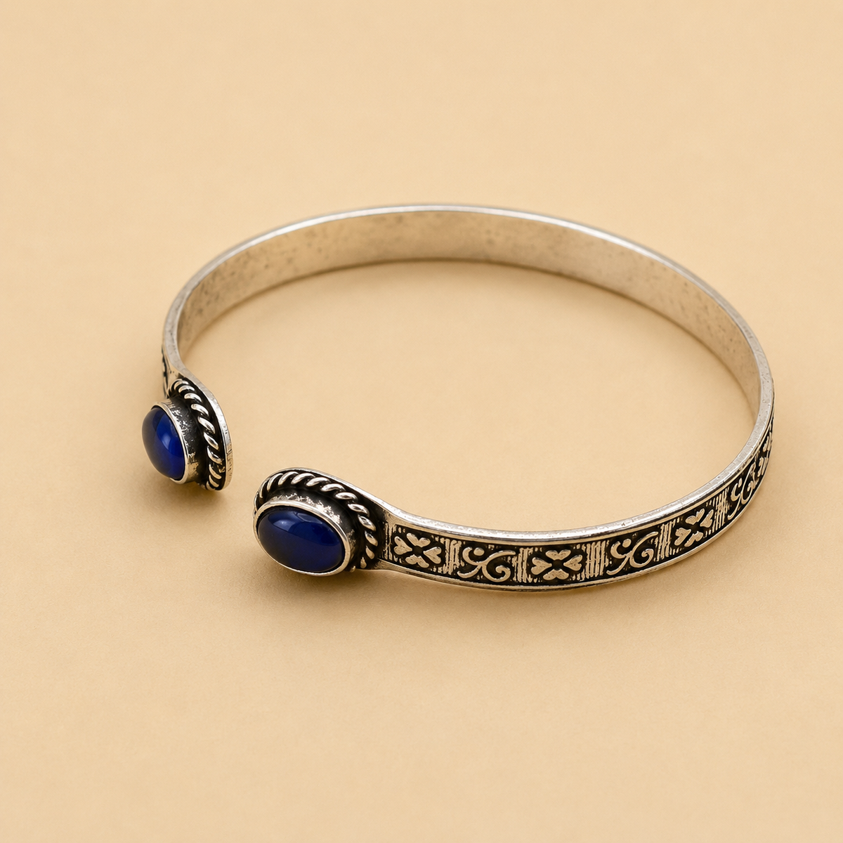 Blue Stone Open Cuff Kada