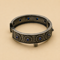 Floral Medallion Blue Stone Kada