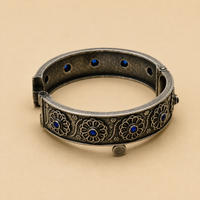 Floral Medallion Blue Stone Kada