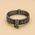 Carved Floral Screw Bangle