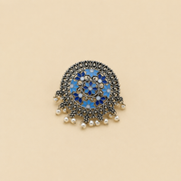 Multicolor Meenakari Pearl Ring | Adjustable