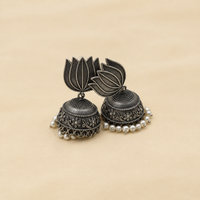 Lotus Motif Dome Jhumkas