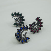 Peacock Motif Blue Ring | Adjustable