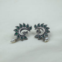 Green Peacock Ear Studs