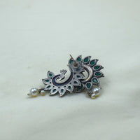 Green Peacock Ear Studs