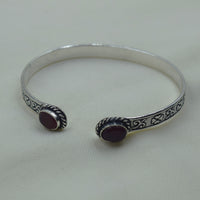 Red Stone Open Cuff Kada