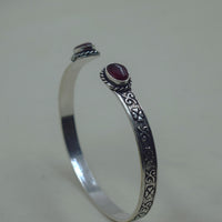 Red Stone Open Cuff Kada