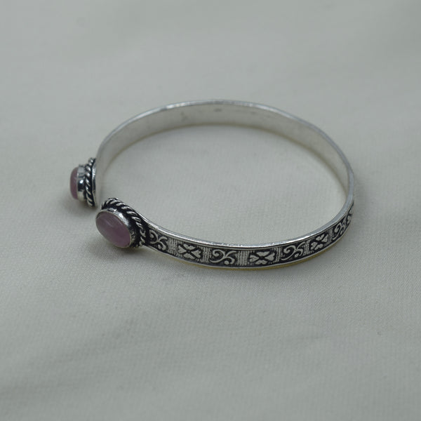 Baby Pink Stone Open Cuff Kada