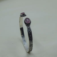 Baby Pink Stone Open Cuff Kada
