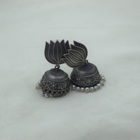 Lotus Motif Dome Jhumkas