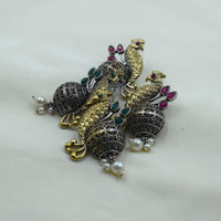 Two-Tone Peacock Dome Jhumkas | Green