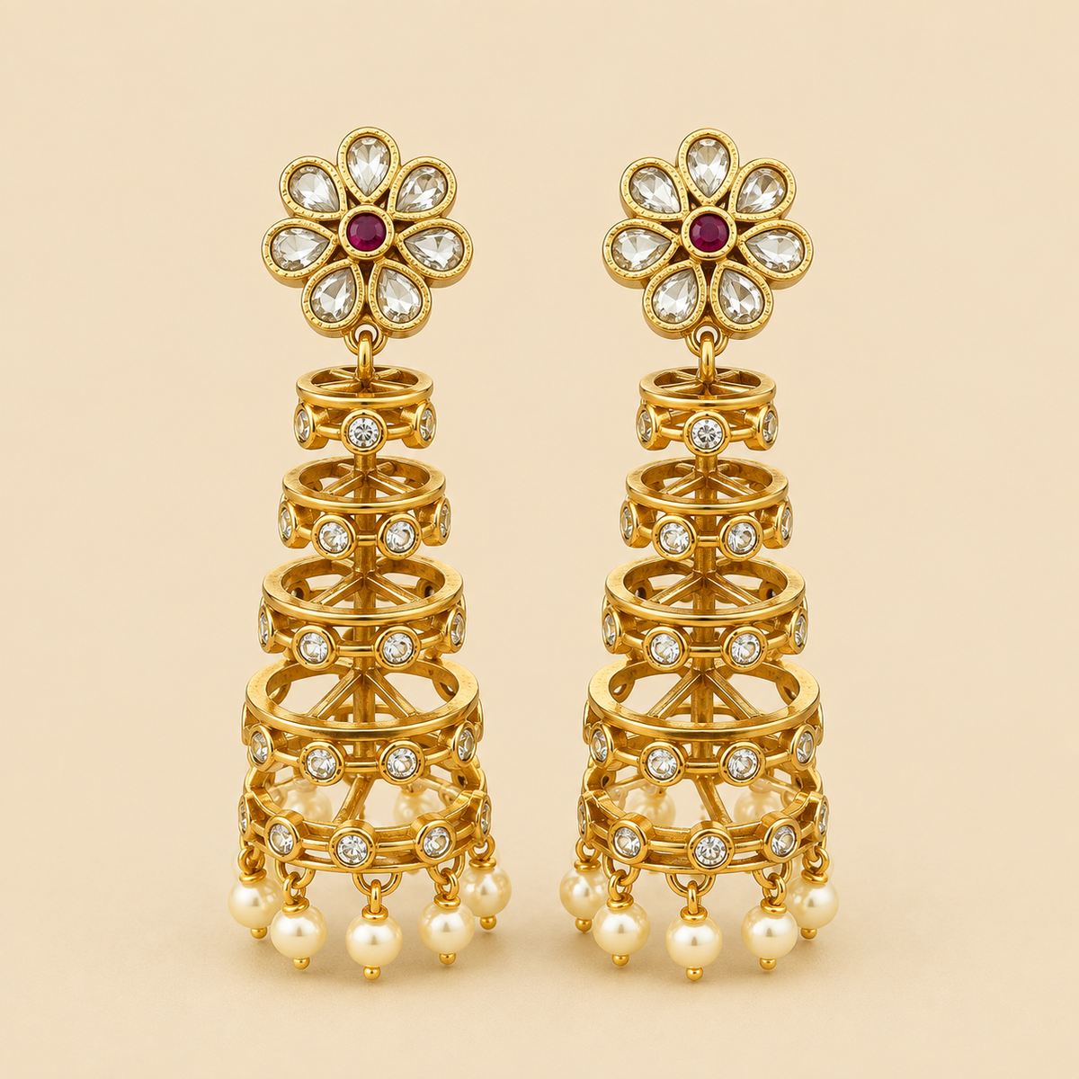 Nityaa Tiered Jhumkas