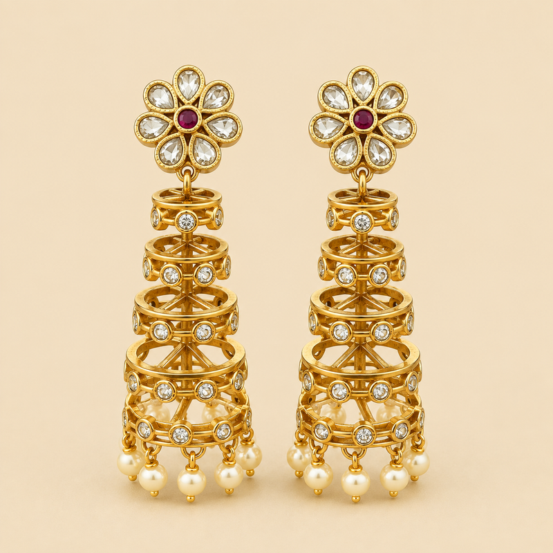 Nityaa Tiered Jhumkas