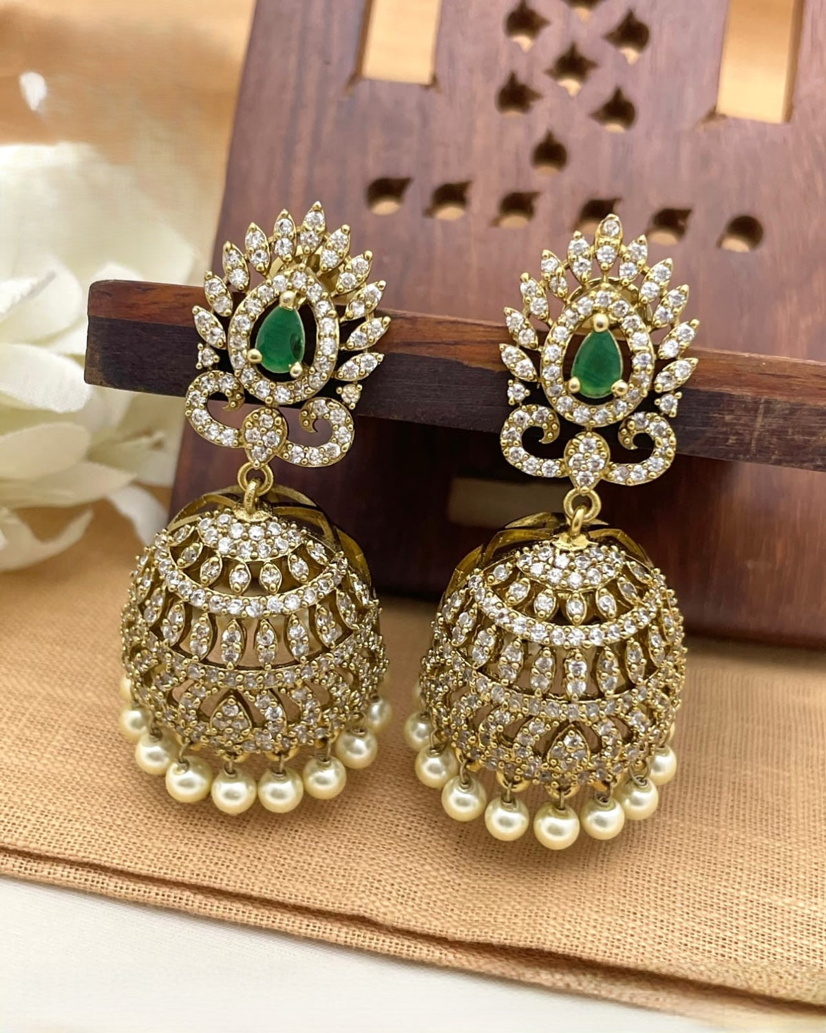 Verve Rajkumari Crystal Crest Jhumkas