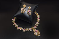 Nityaa Pink and Clear Crystal Necklace Set