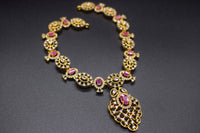 Nityaa Pink and Clear Crystal Necklace Set