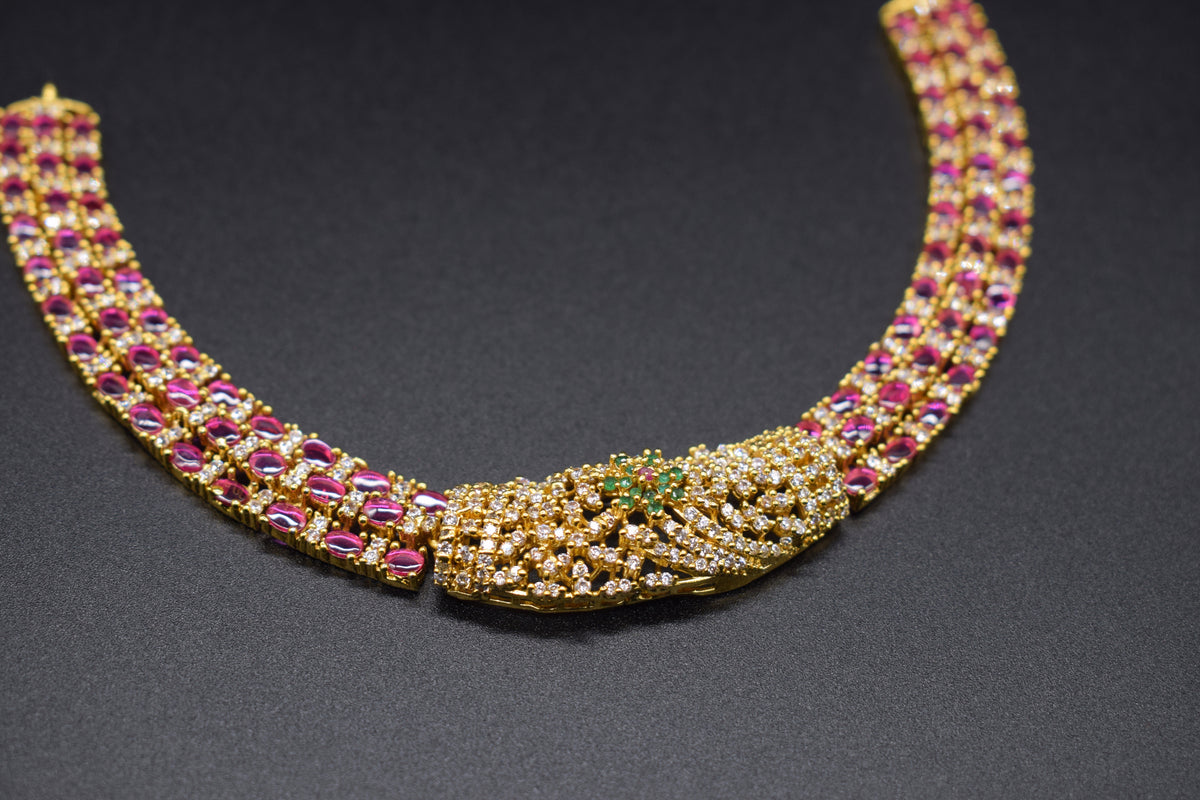 Nityaa Pink Crystal Necklace Set
