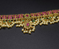 Nityaa Ruby Pearl Necklace Set