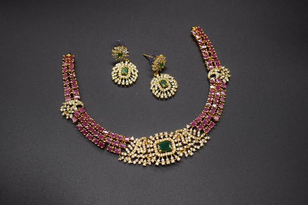Verve Pink and Green Necklace Set