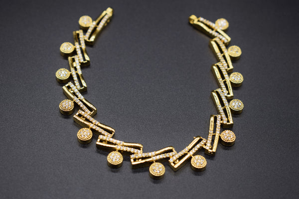 Nityaa Geometric Gold Finish Necklace Set
