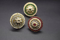 Nityaa Round Pearl Border Ring | Adjustable