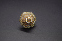Octagonal Floral Statement Ring | Adjustable