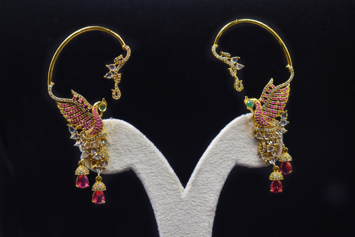 Verve Peacock Ear Cuff Jhumka Pair
