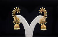 Verve Pearl Trim Peacock Jhumka Ear Cuff Set