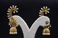 Verve Pearl Trim Peacock Jhumka Ear Cuff Set