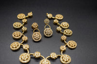 Classic Circular Medallion CZ Necklace Set