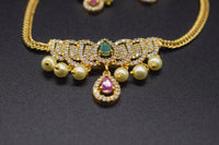 Royal Lotus Pendant Necklace Set