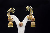 Convertible Peacock Jhumka Ear Cuff Set