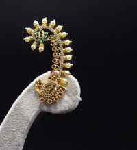 Convertible Peacock Jhumka Ear Cuff Set
