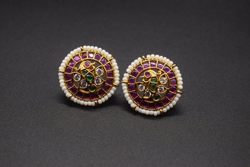 Nityaa Floral Peacock Studs