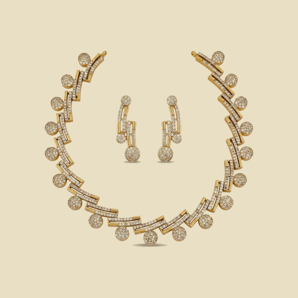 Nityaa Geometric Gold Finish Necklace Set