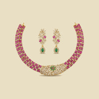 Nityaa Pink Crystal Necklace Set