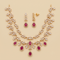Verve Pink AD Drop Necklace Set