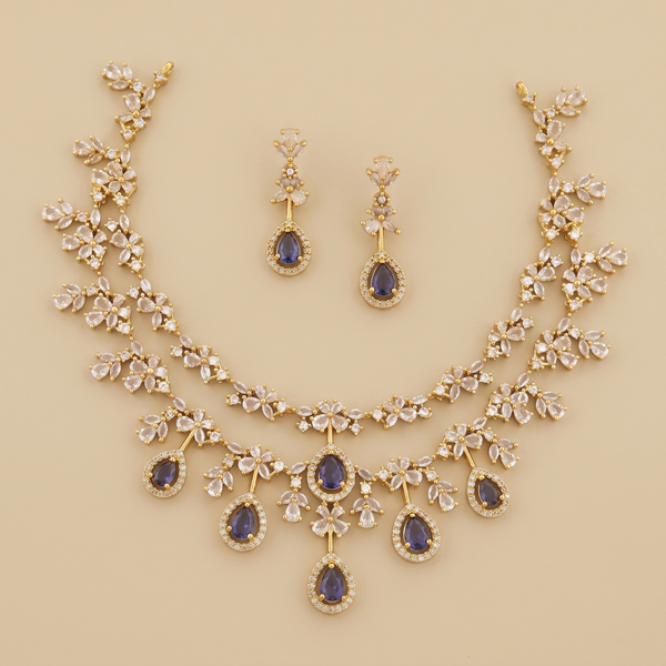 Verve Purple AD Drop Necklace Set