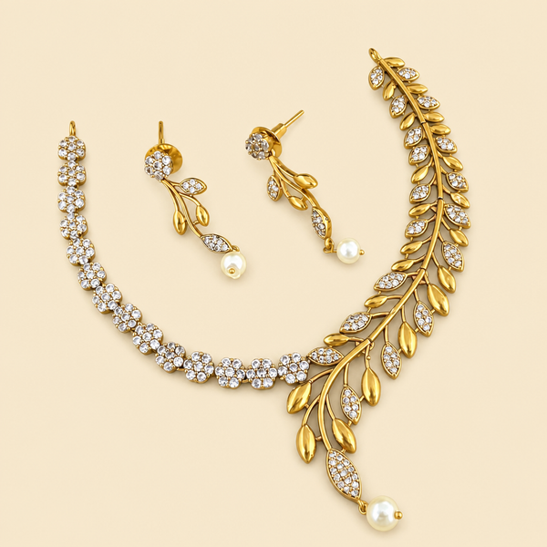 Botanical Vine CZ Necklace Set