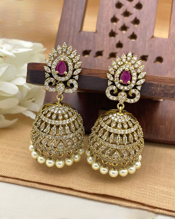 Verve Rajkumari Crystal Crest Jhumkas