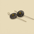 Round Filigree Amber Stone Bugadi | Yellow
