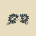 Green Peacock Ear Studs