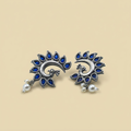 Blue Peacock Ear Studs